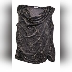 Calvin Klein Black Metallic Snake-Print Blouse